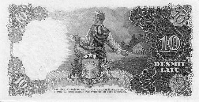 Lettland p29d 10 Latu 1939